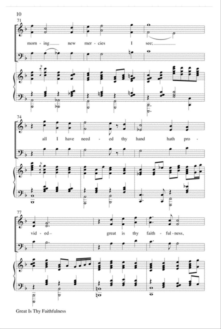 Great Is Thy Faithfulness Choir scores gallery preview page 10