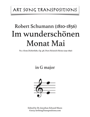 SCHUMANN: Im wunderschönen Monat Mai, Op. 48 no. 1 (transposed to G major)