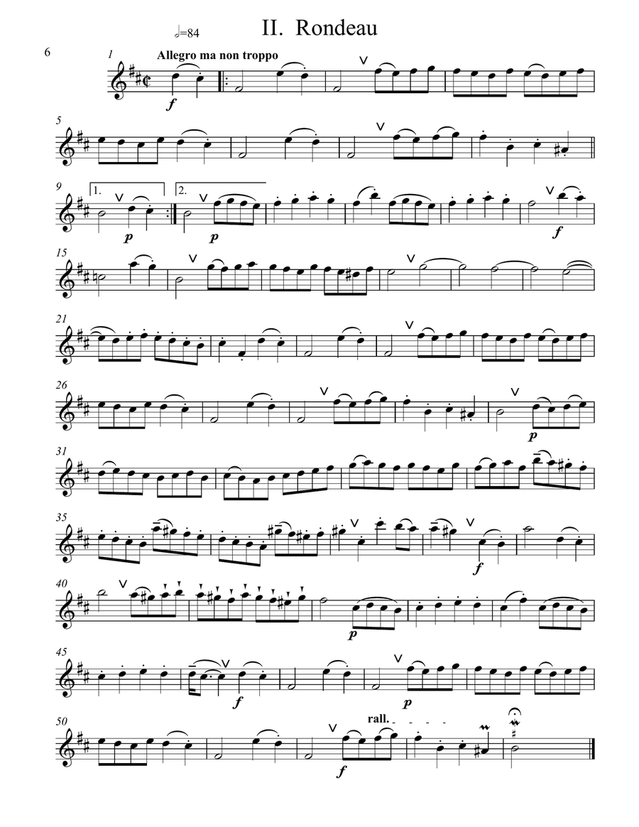 Bach Suite # 2 in B minor for flute & strings Chamber Orchestra scores gallery preview page 6