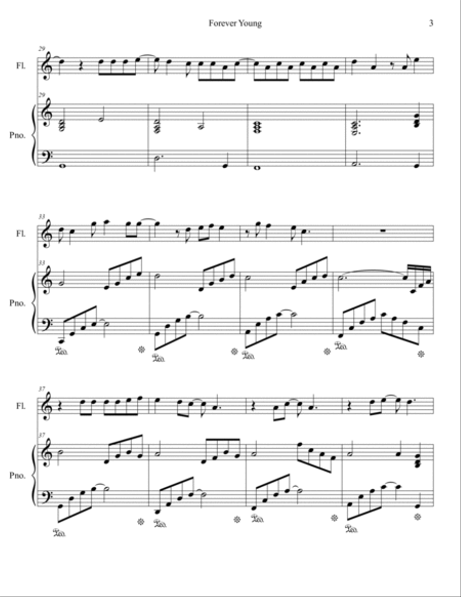 Forever Young Flute Solo scores gallery preview page 4