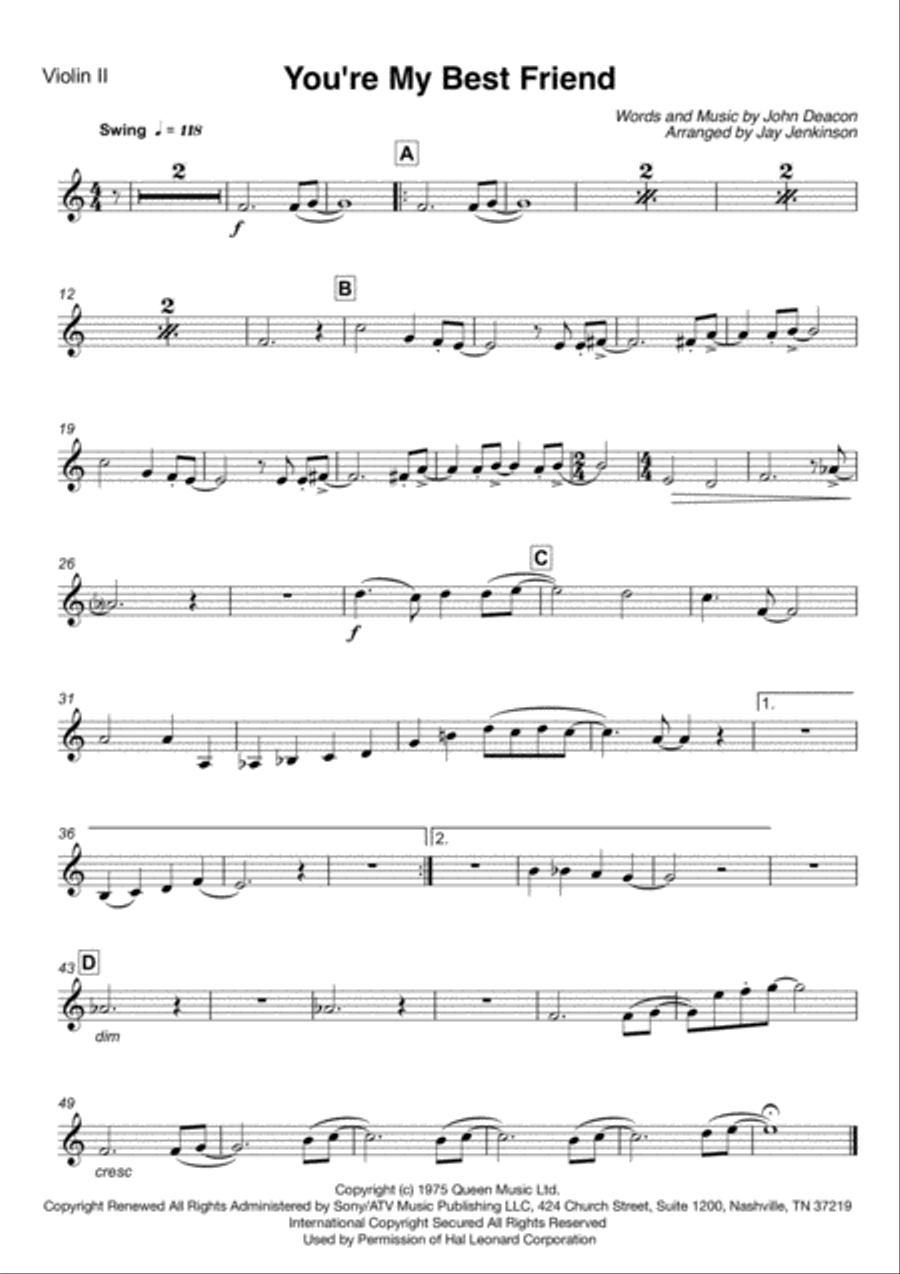 You're My Best Friend You're My Best Friend String Quartet scores gallery preview page 3