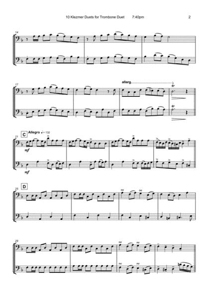 10 Klezmer Duets for Trombone