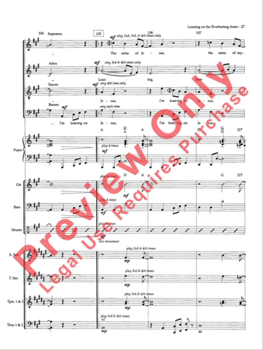 Leaning on the Everlasting Arms Choir scores gallery preview page 60