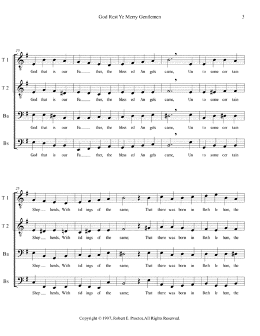 God Rest Ye Merry Gentlemen TTBB scores gallery preview page 4