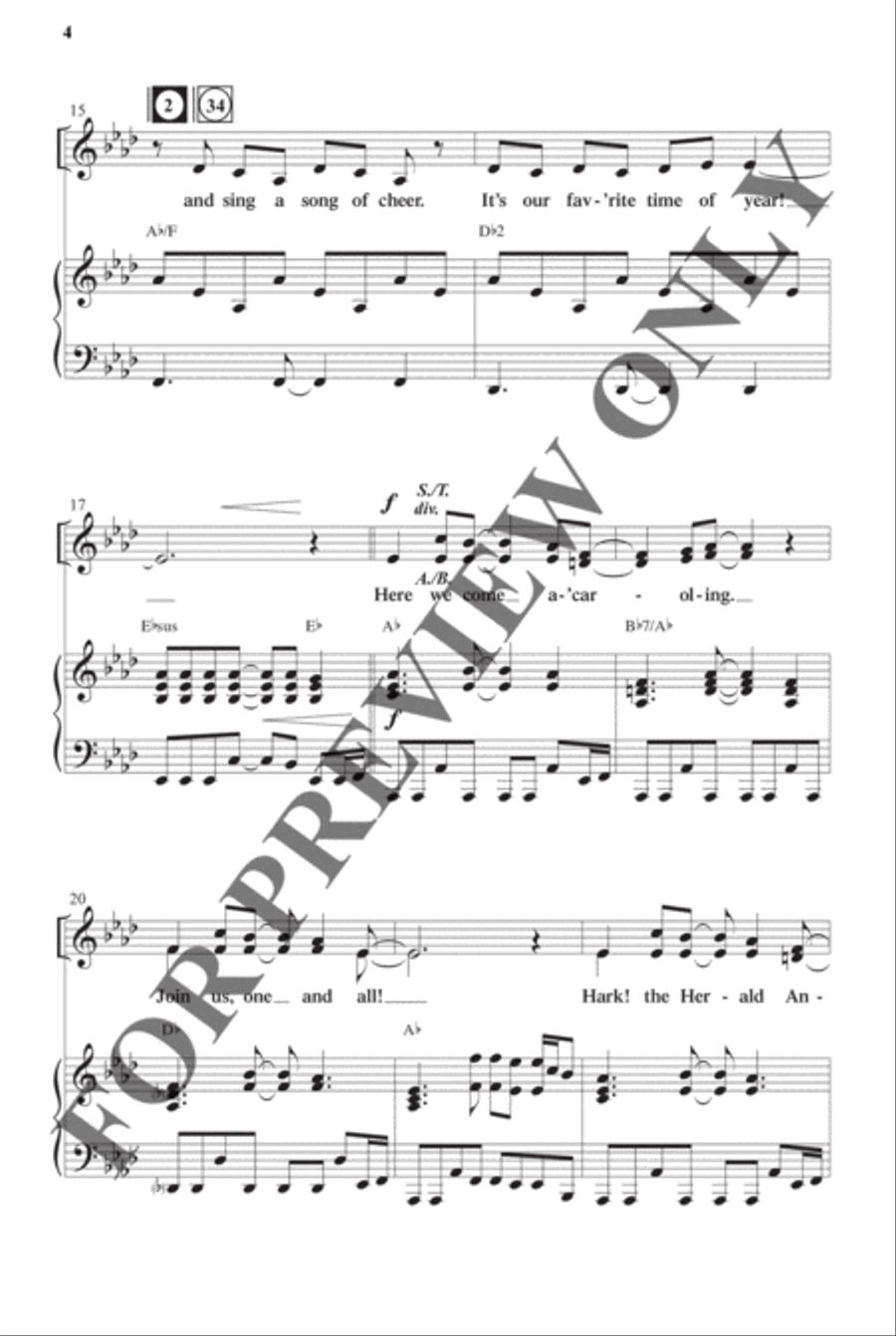 Here We Come a'Caroling - Choral Book Unison Choir scores gallery preview page 5