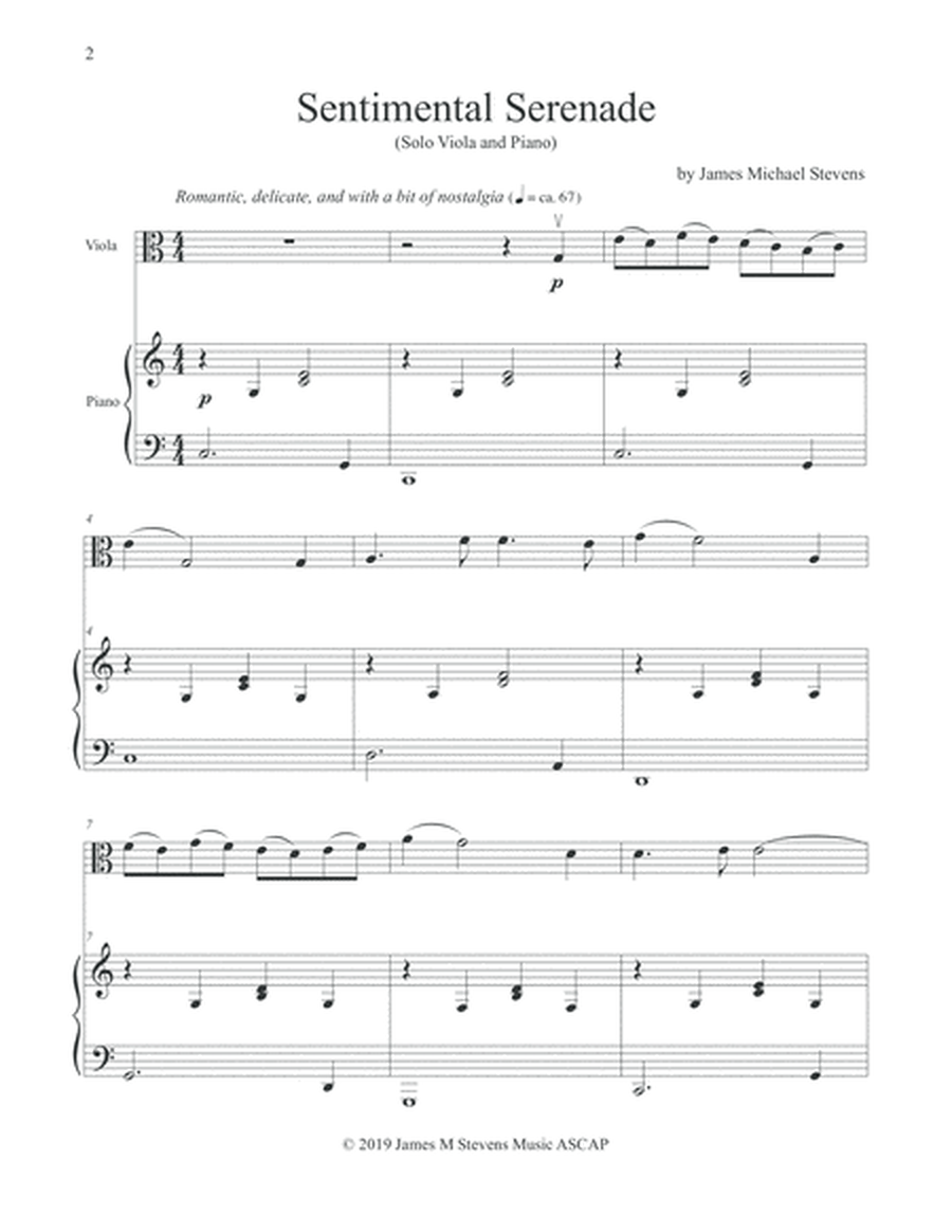 Sentimental Serenade - Viola & Piano image number null