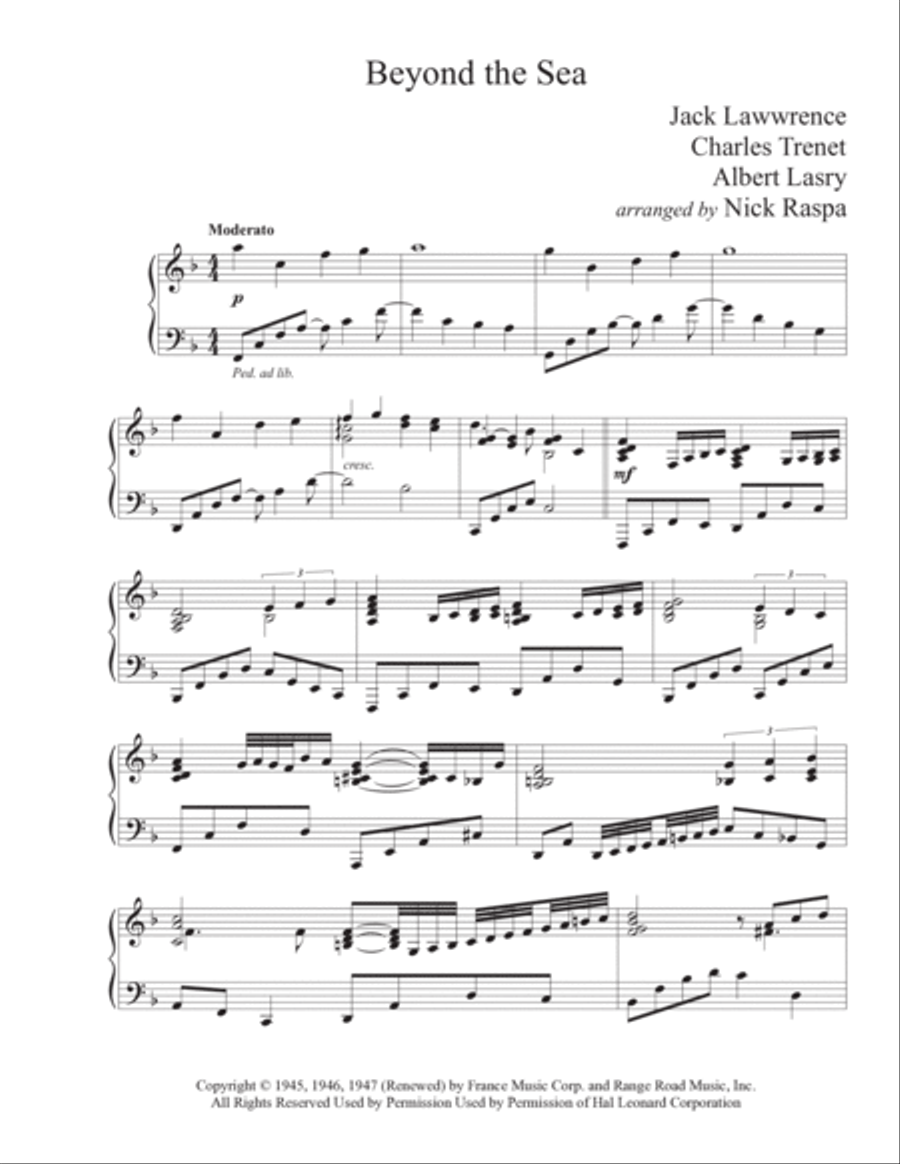 Beyond The Sea Piano Solo scores gallery preview page 5