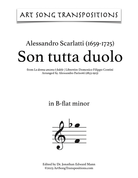 SCARLATTI: Son tutta duolo (transposed to B-flat minor)