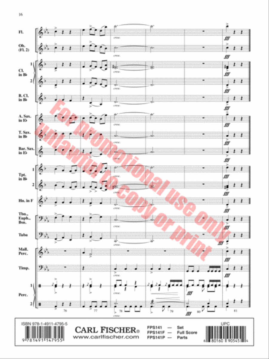 The Lightning Catcher Concert Band scores gallery preview page 17