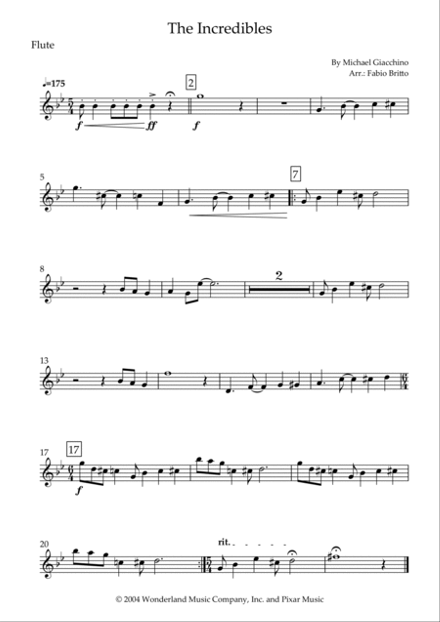 The Incredibles (main Theme) Woodwind Trio scores gallery preview page 3
