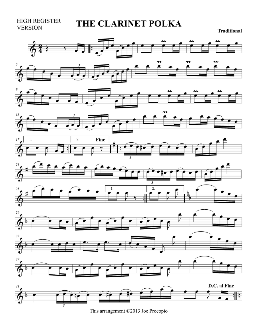 THE CLARINET POLKA Clarinet Solo scores gallery preview page 2