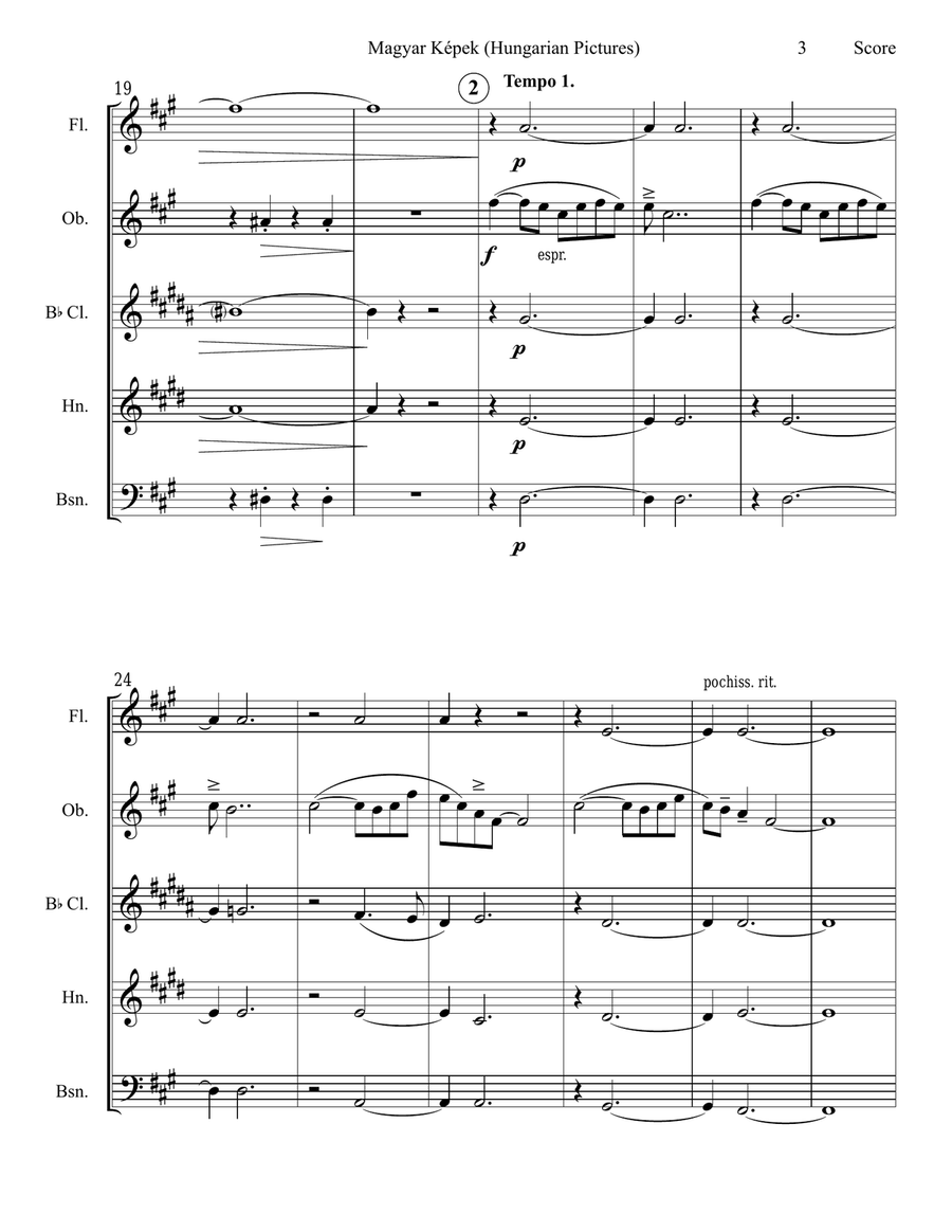 Magyar Kepek Woodwind Quintet scores gallery preview page 4