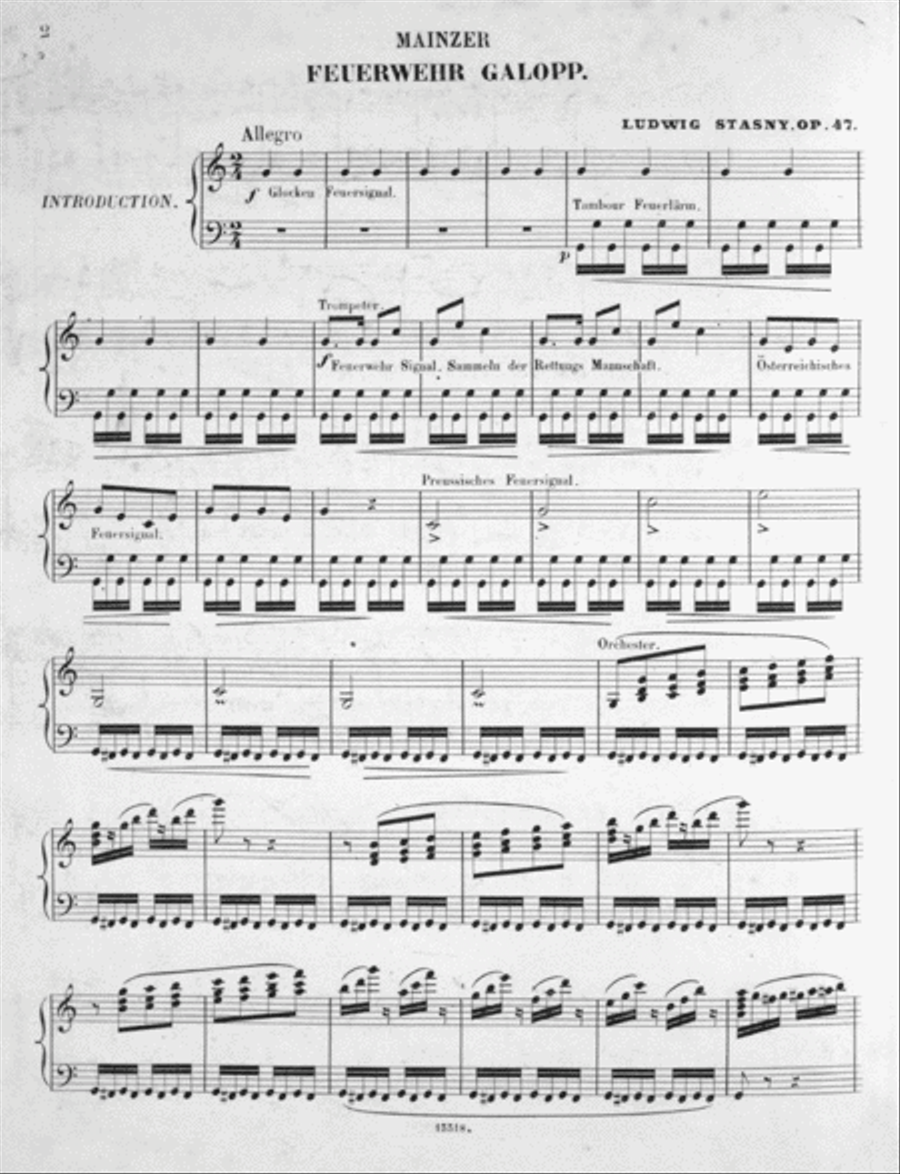 Mainzer Feuerwehr-Galopp fur das Piano-Forte Piano Solo scores gallery preview page 2