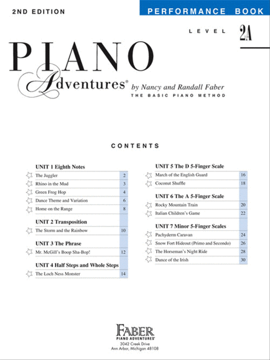 Piano Adventures Level 2A - Performance Book (2nd edition)