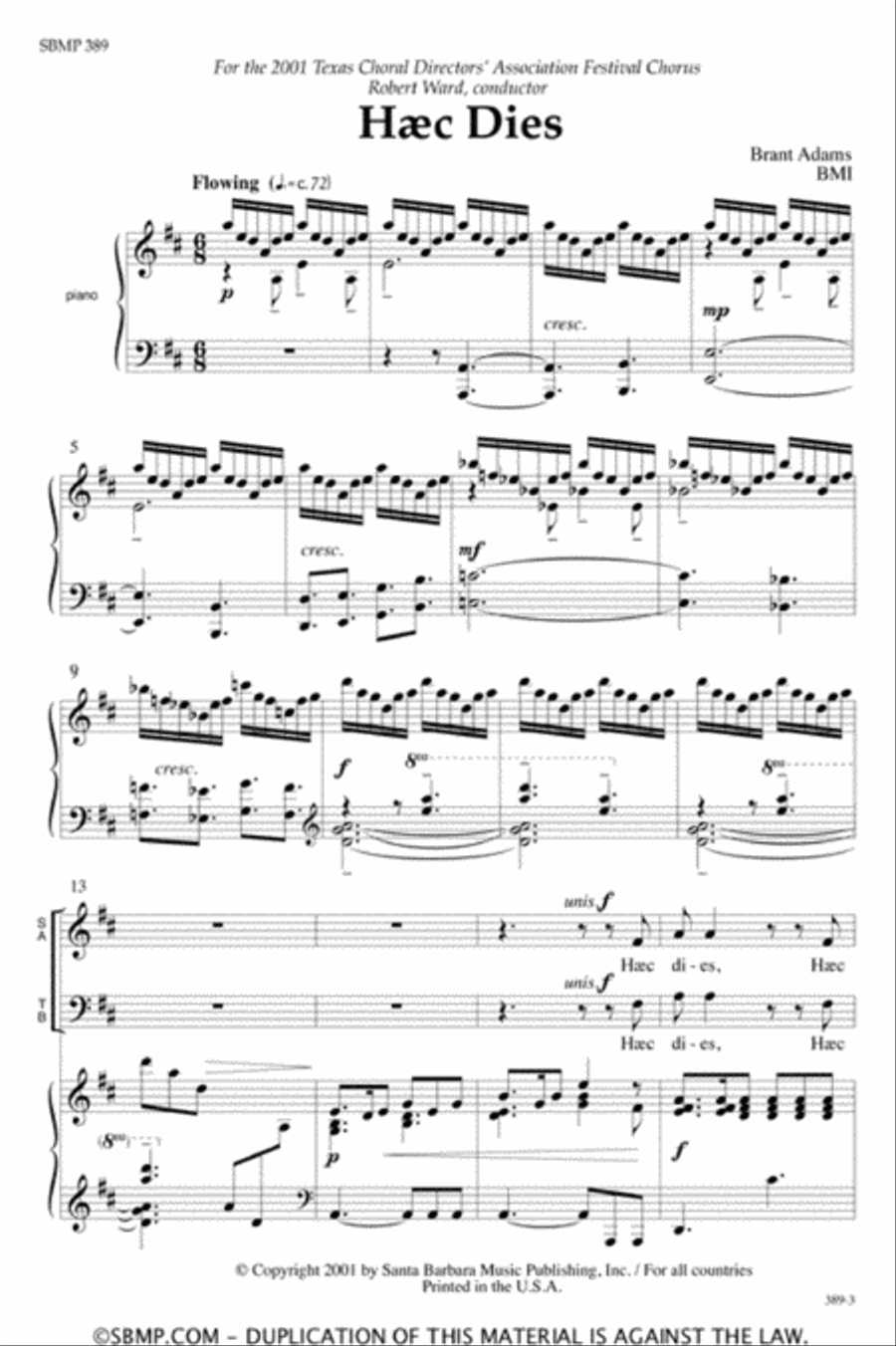 Haec Dies - SATB Octavo image number null