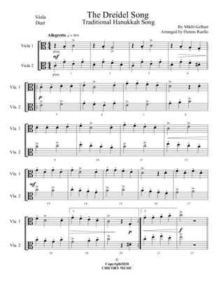 Book cover for The Dreidel Song - Viola Duet - Intermediate