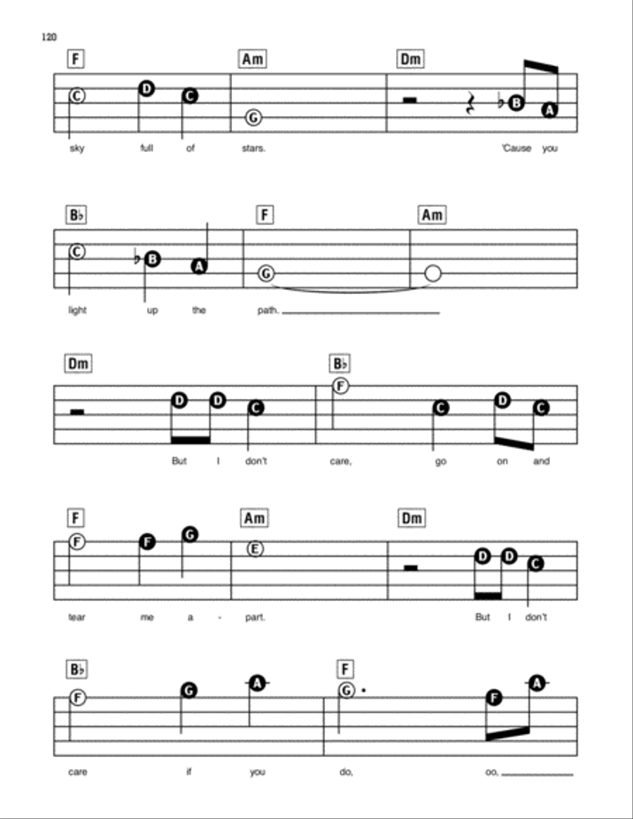 A Sky Full Of Stars A Sky Full Of Stars Electronic Keyboard scores gallery preview page 2
