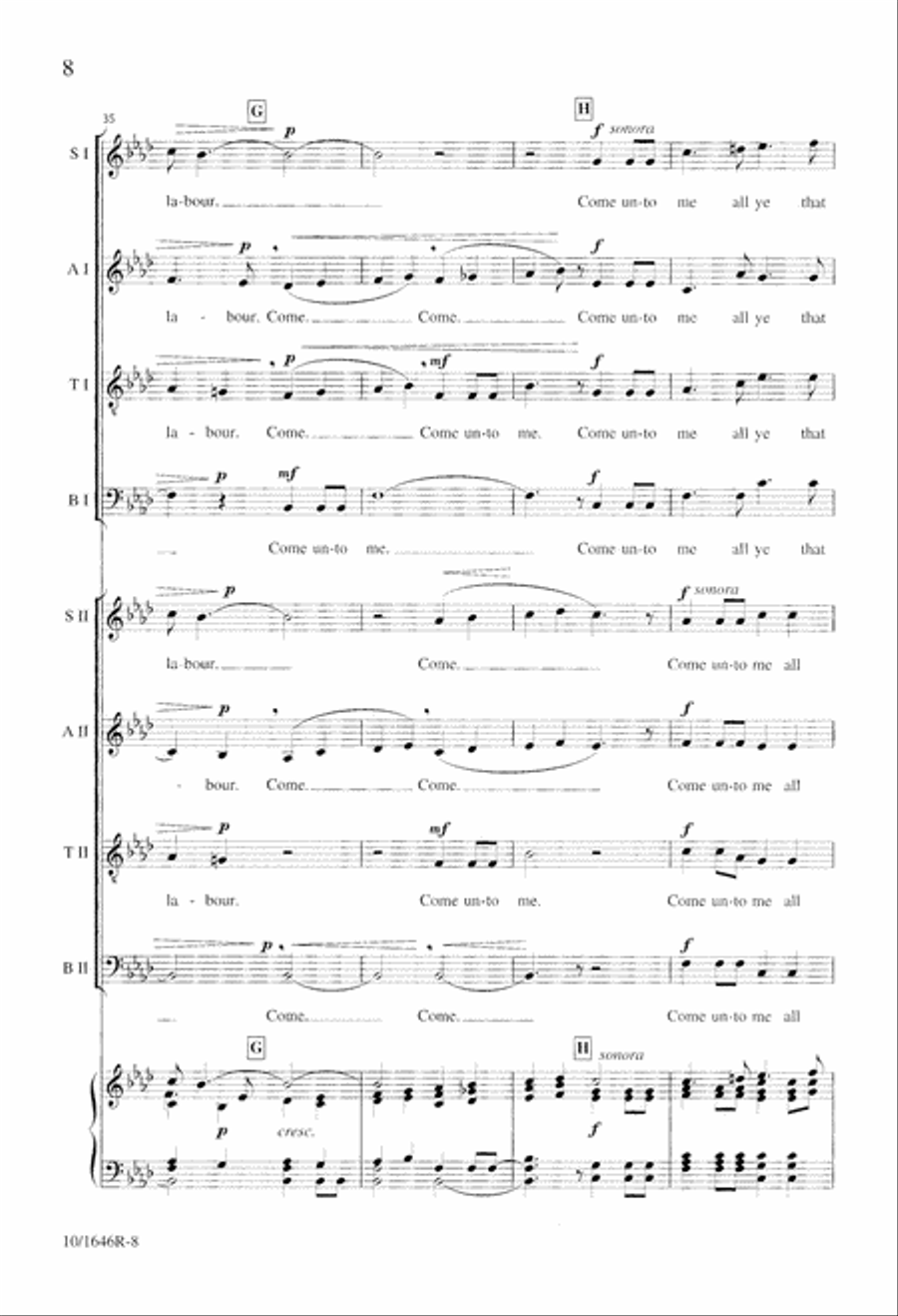 Come Unto Me All Ye That Labour 4-Part scores gallery preview page 8