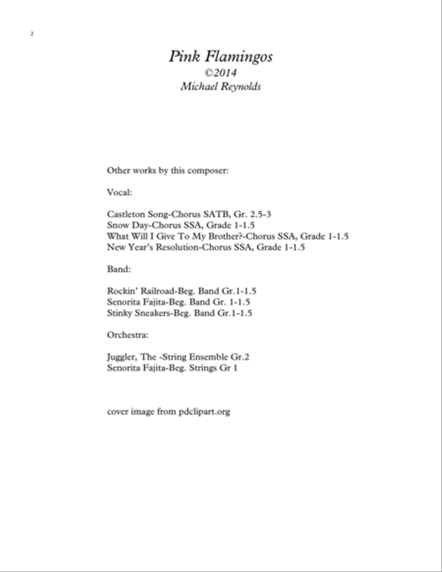 Pink Flamingos Concert Band scores gallery preview page 2