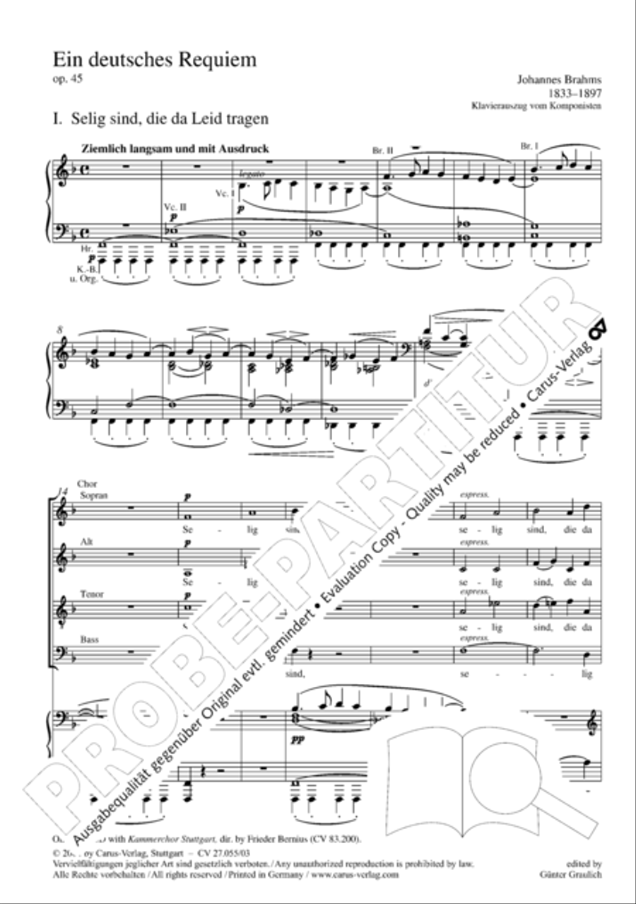 Ein Deutsches Requiem (German Requiem) 4-Part scores gallery preview page 5