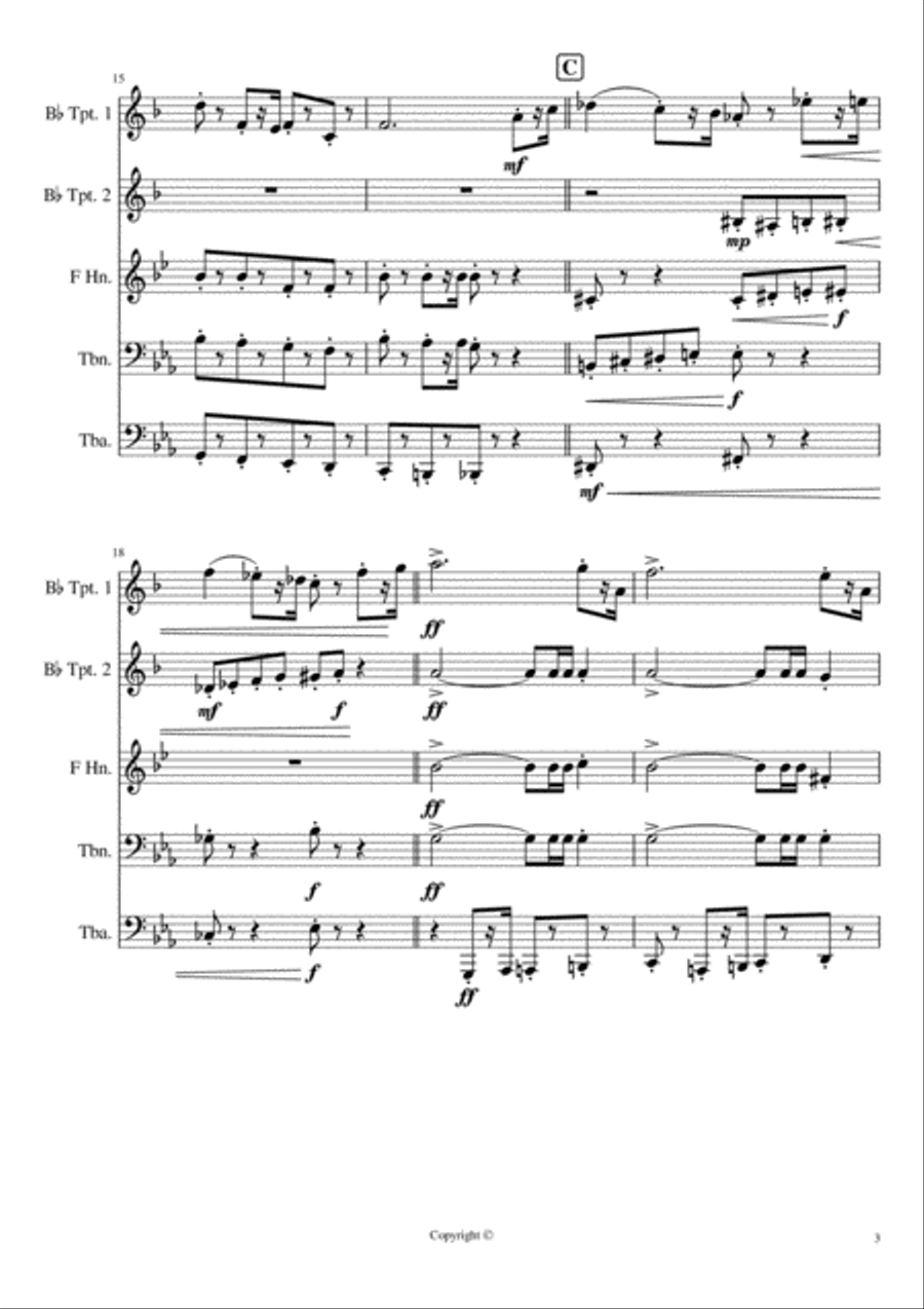 March from Symphony no. 6 Pathétique, Op. 74 - PI Tchaikovsky Brass Ensemble scores gallery preview page 3