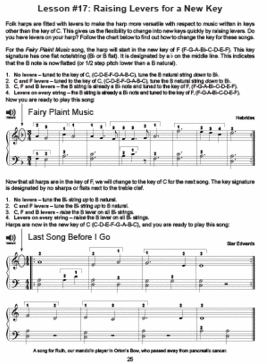 First Lessons Folk Harp Pedal Harp scores gallery preview page 3