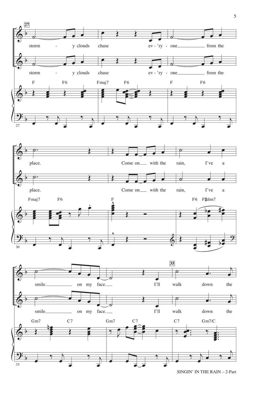 Singin' In The Rain (arr. Mac Huff) 2-Part scores gallery preview page 4