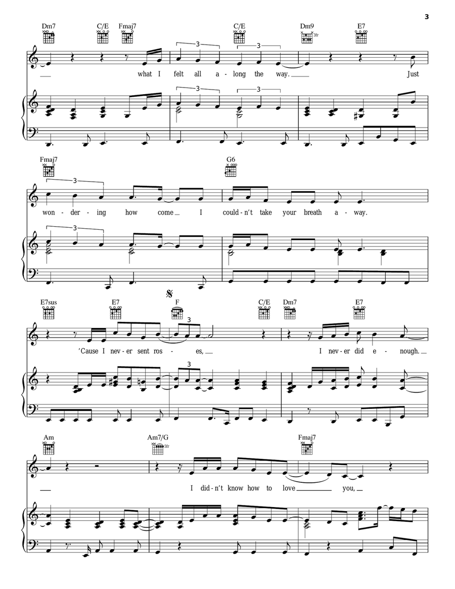 I Should Have Sent Roses Piano, Vocal, Guitar scores gallery preview page 3