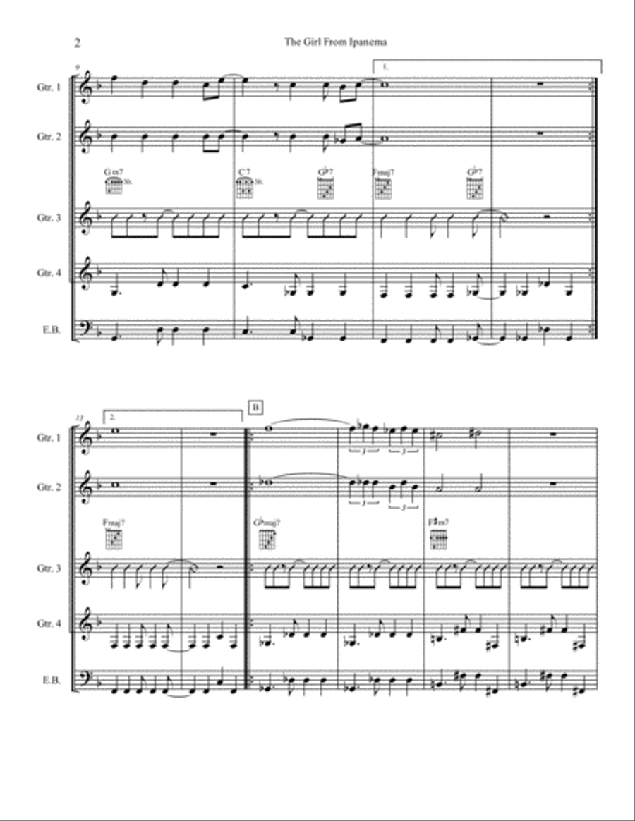 The Girl From Ipanema (Garota De Ipanema) String Duet scores gallery preview page 2