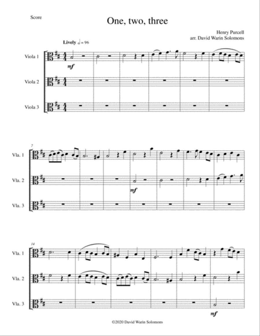 Eight Classical and Traditional Canons for 3 violas Viola Solo scores gallery preview page 1