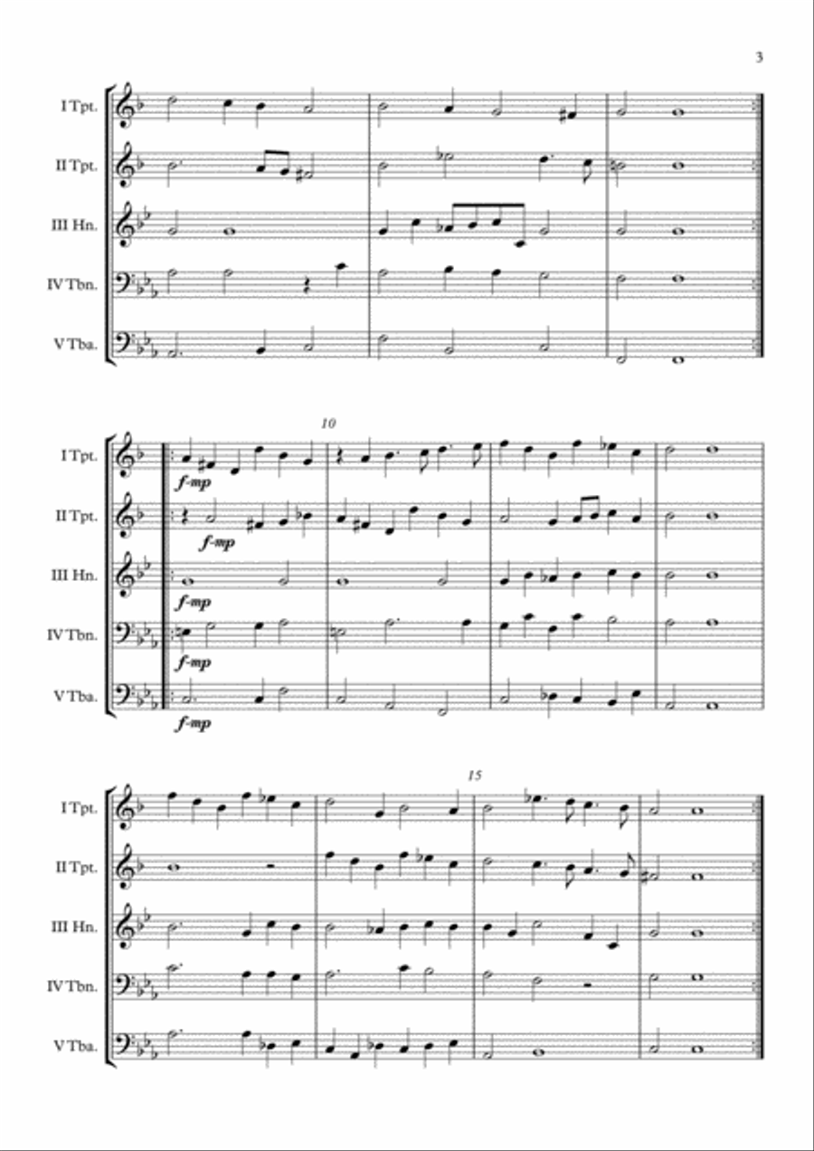 Galliard 2b. (William Brade) Brass Quintet arr. Adrian Wagner Brass Quintet scores gallery preview page 3