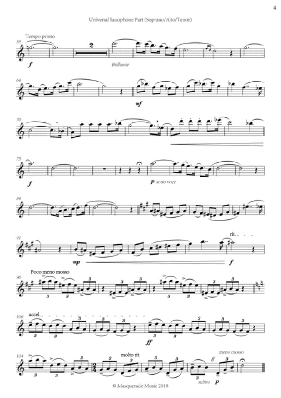 'Changing Landscapes' suite for Eb or Bb saxophone & Piano by Emma Arandjelovi Piano scores gallery preview page 5