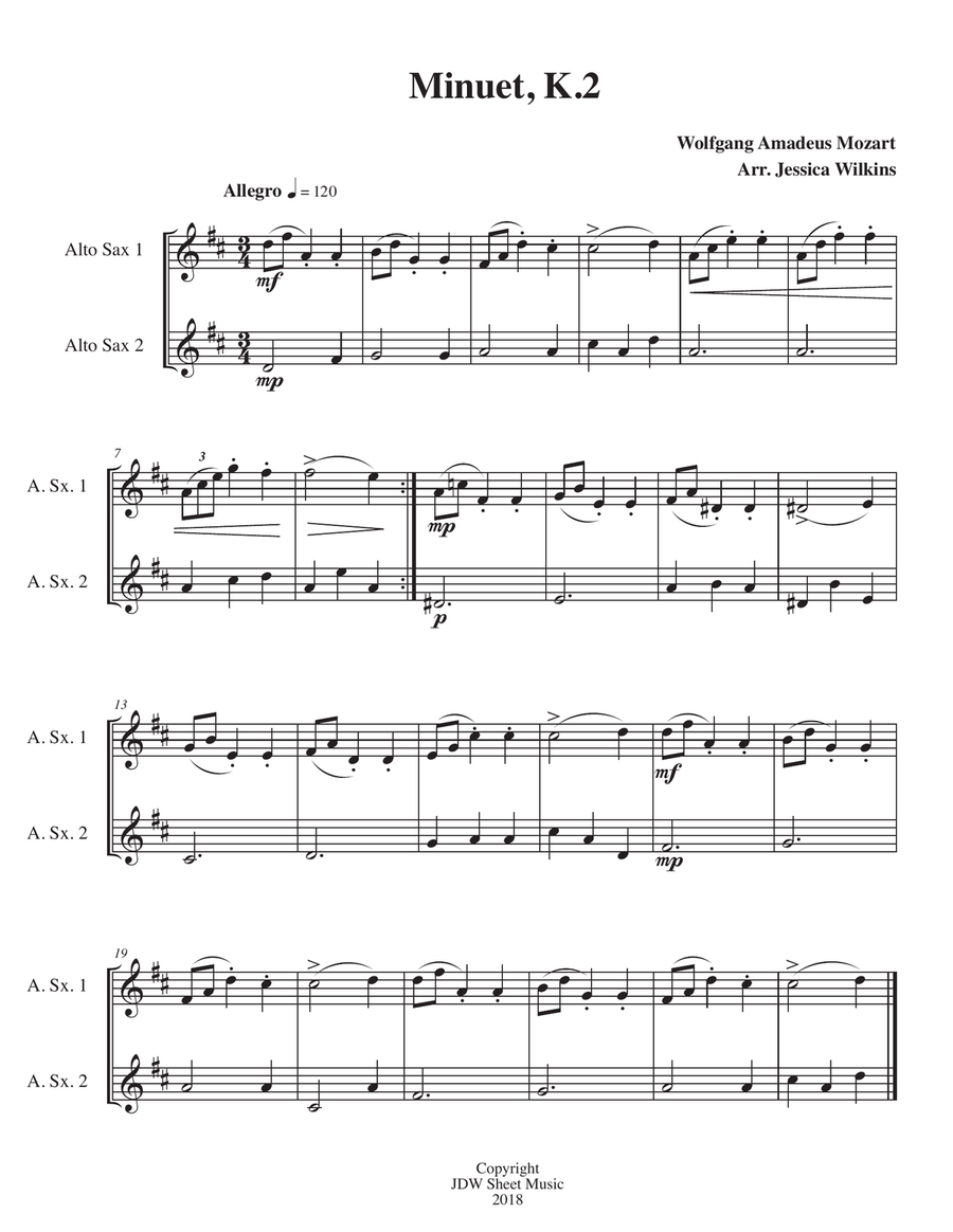 6 Easy Alto Saxophone Duets 6 Easy Alto Saxophone Duets Woodwind Duet scores gallery preview page 2