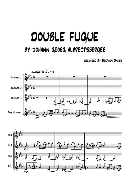 'Double Fugue' by Johann Georg Albrechtsberger for Clarinet Quartet. image number null