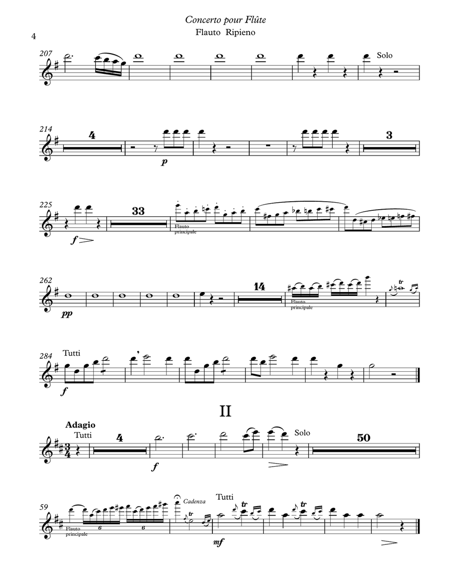 Franz Krommer (1759-1830) - Flute Concerto n.1 op.30 ( Full Score and parts) Chamber Orchestra scores gallery preview page 4
