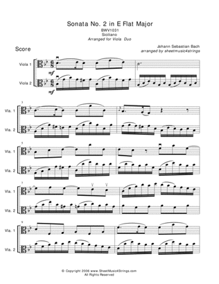 Book cover for Bach, J.S. - Siciliano for Two Violas