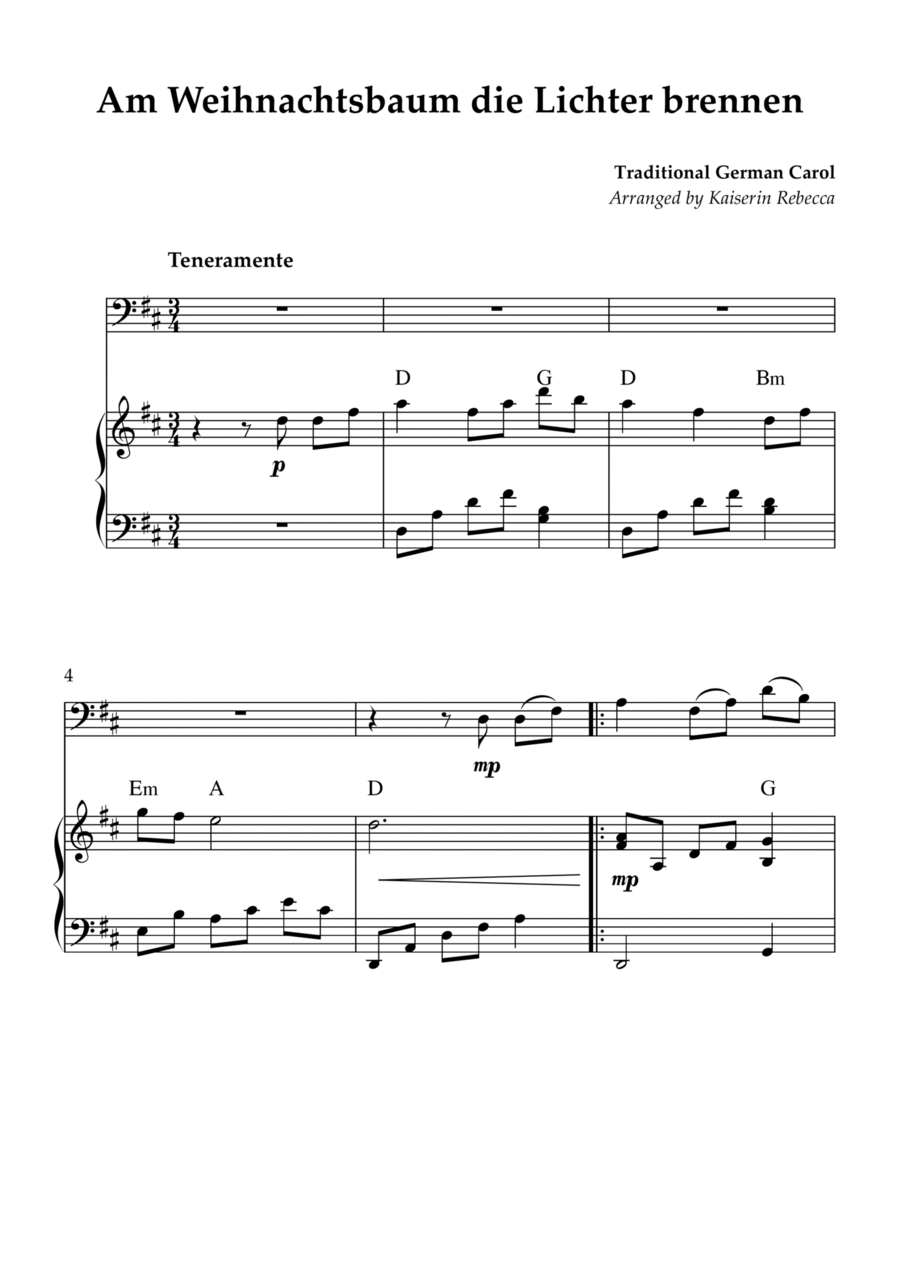 Am Weihnachtsbaum die Lichter brennen Piano scores gallery preview page 1