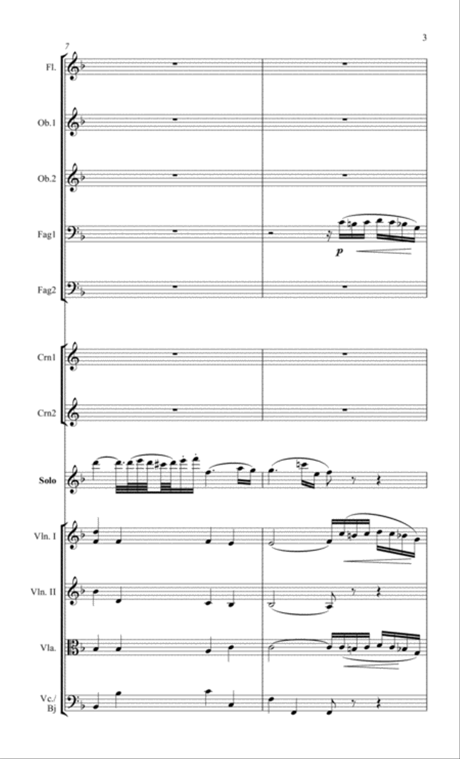 Beethoven Romanza for flute and chamber orchestra Chamber Orchestra scores gallery preview page 3