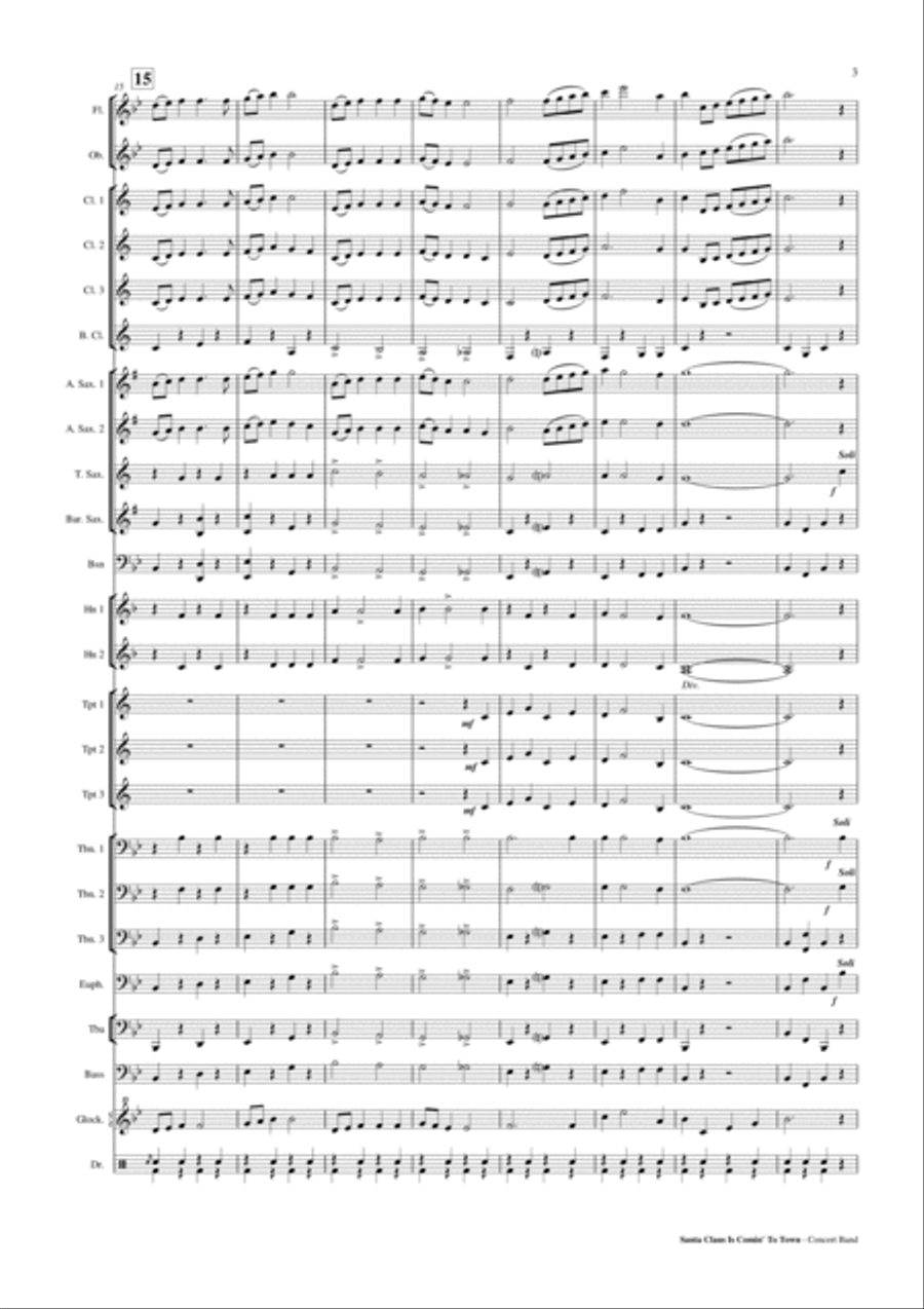 Santa Claus Is Comin' To Town Concert Band scores gallery preview page 4