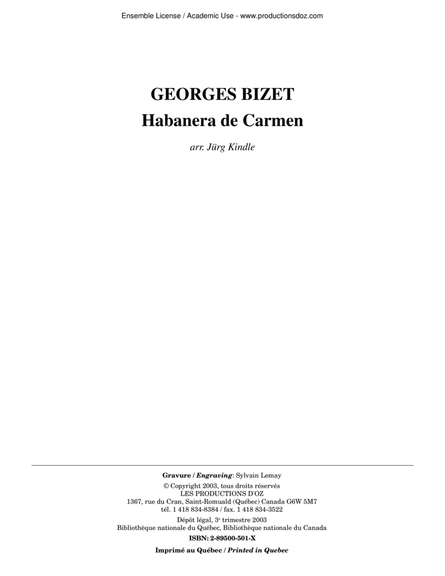 Habanera de Carmen Classical Guitar scores gallery preview page 1