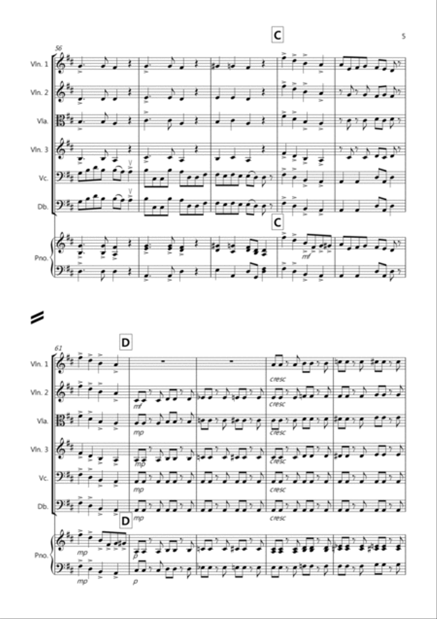 2 Classical Favourites for String Orchestra (volume two) String Quartet scores gallery preview page 5
