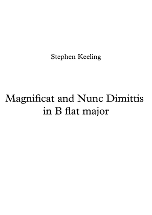 Magnificat and Nunc Dimittis in B flat major