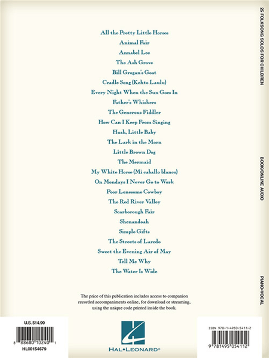 25 Folksong Solos for Children Voice scores gallery preview page 6