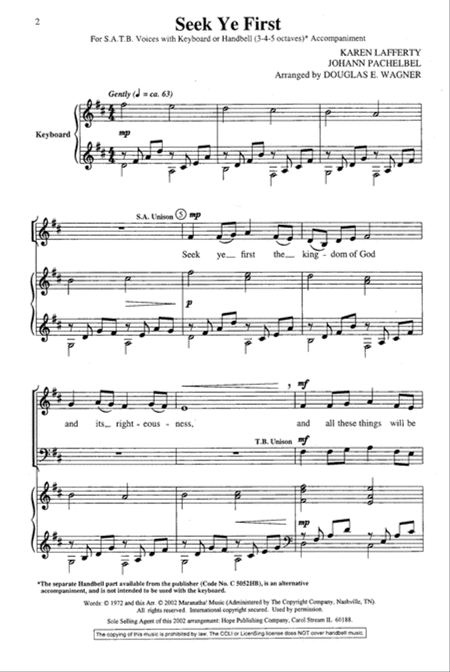 Seek Ye First 4-Part scores gallery preview page 3