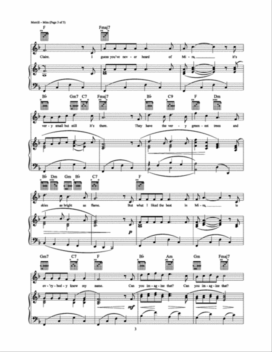Mira (Can You Imagine That?) Piano, Vocal, Guitar scores gallery preview page 3