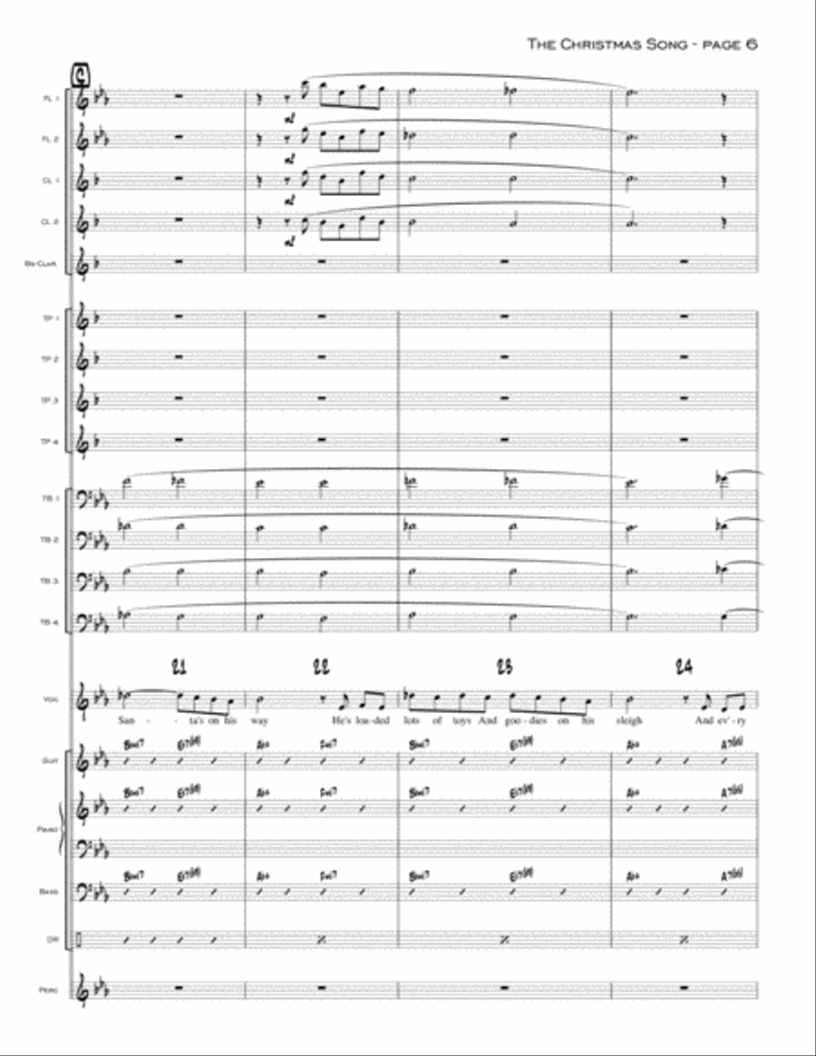The Christmas Song (Chestnuts Roasting On An Open Fire) Jazz Ensemble scores gallery preview page 6
