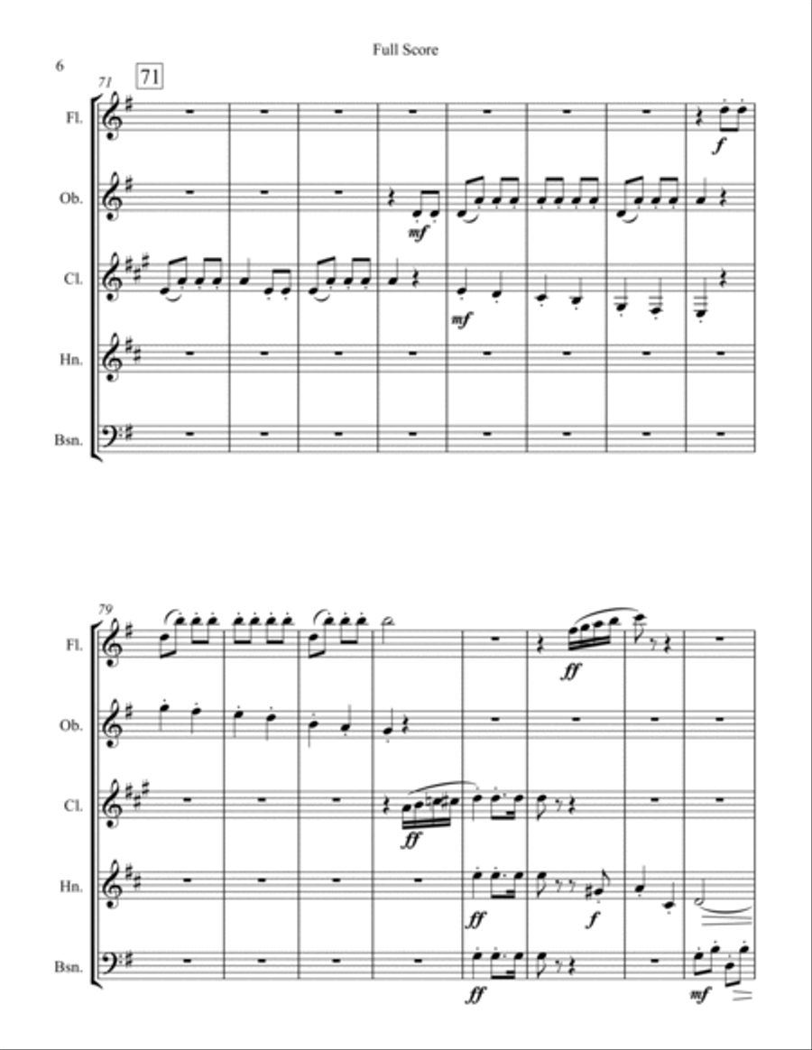 There Is Nothin' Like A Dame Woodwind Quintet scores gallery preview page 6