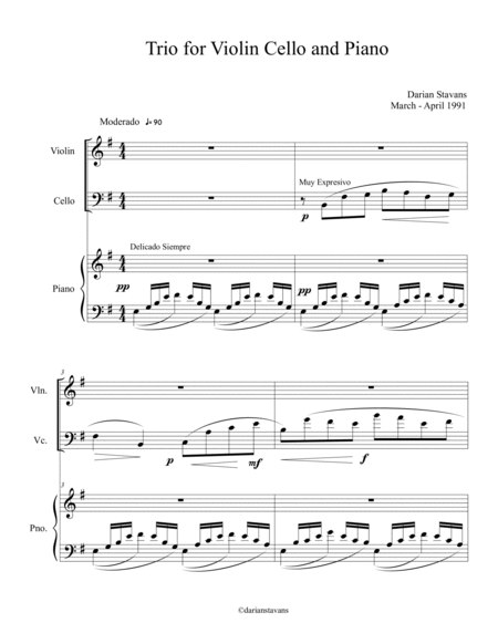 Trio for Violin Cello and Piano image number null