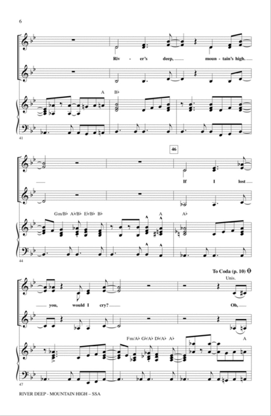 River Deep - Mountain High (arr. Kirby Shaw) SSA scores gallery preview page 5
