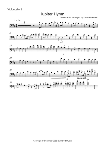 Jupiter Hymn for Cello Quartet image number null
